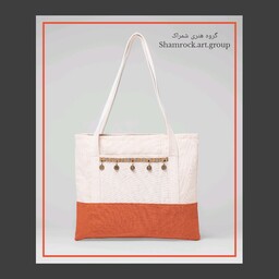 کیف پارچه ای،مناسب تابستون،از جنس متقال پنبه و کتان، تولید شده در گروه هنری شمراک،