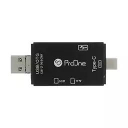 کارت خوان چندکاره پرووان مدل PCO03 با رابط USB-C،Micro-SD،USB،Micro-USB،OTG