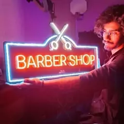 تابلو نئون طرح آرایشگاه Barber Shop با 36 ماه گارانتی در سایز 70 در 30 