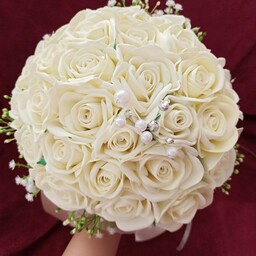 دسته گل عروس مصنوعی نباتی فومی مناسب عقد عروسی 