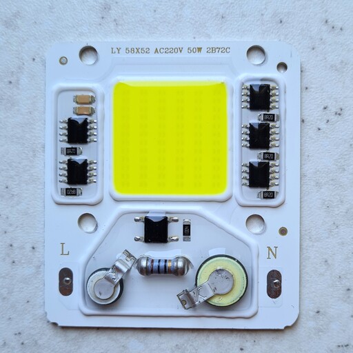 چیپ ال ای دی50 وات ماژول دی او بی پرژکتوری 220 ولت رنگ مهتابی ال وای  ly chip led cob 50w  220v چیپ پرژکتوری 