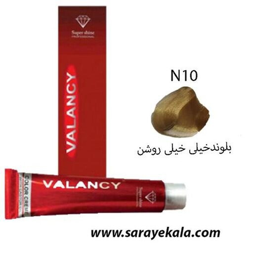 رنگ مو والانسی VALANCY ولنسی سری طبیعی بلوند خیلی خیلی روشن N10