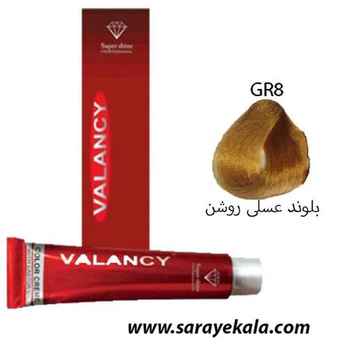 رنگ مو والانسی VALANCY ولنسی سری عسلی بلوند عسلی روشن GR8