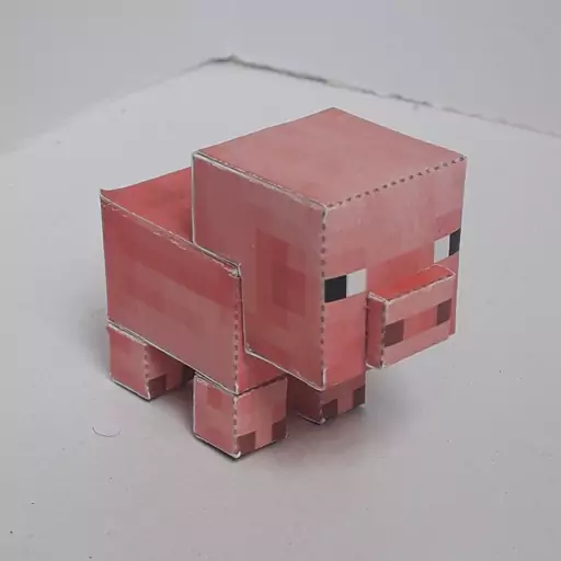 فیگور مقوایی آماده حیوانات ماین کرافت. خوک ماین کرافت. Minecraft animals figure. pig figure