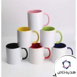 لیوان های سرامیکی رنگی همراه با طراحی و چاپ عکس دلخواه 