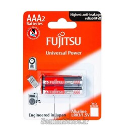 باتری آلکالاین نیم قلمی فوجیتسو اصل AAA . ساخت ژاپن - بسته بندی اندونزی .