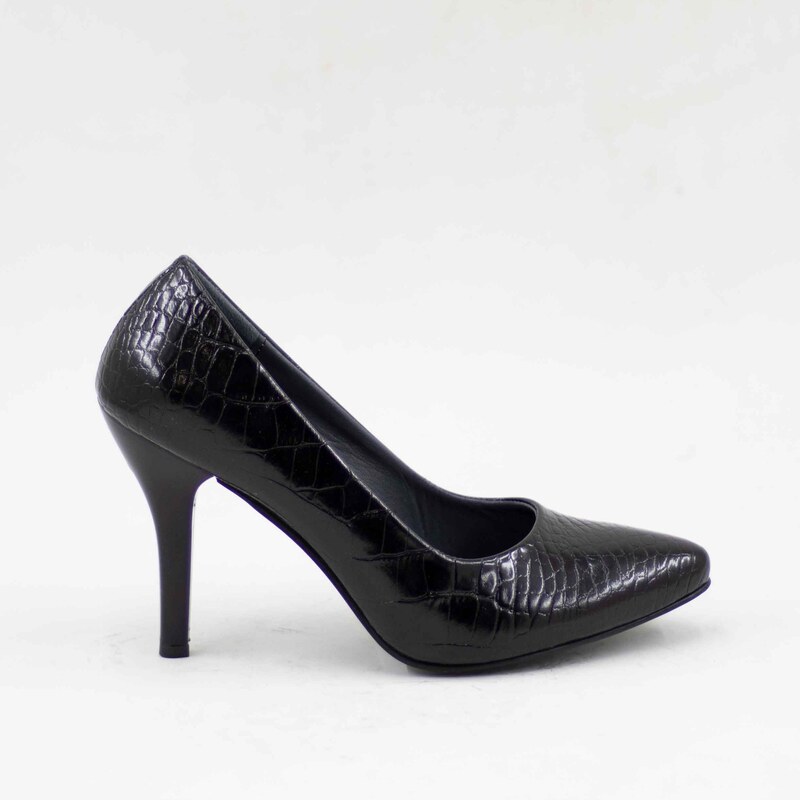 کفش پاشنه دار چرم طبیعی زنانه اطلس چرم مناسب مهمونی رنگ مشکی طرح فلوتر کد 353