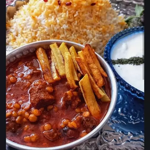 چلو خورشت قیمه خانگی  500 گرمی