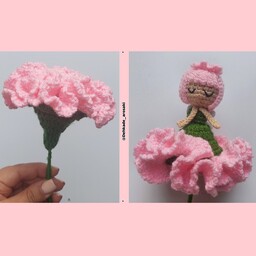 عروسک دختر فرشته تبدیل شونده به گل میخک 