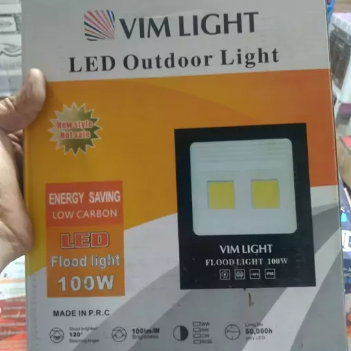 پرژکتور 100 وات VIMLIGHT دارای سنسور قطع کن حرارتی آیپی 66 ضدآب