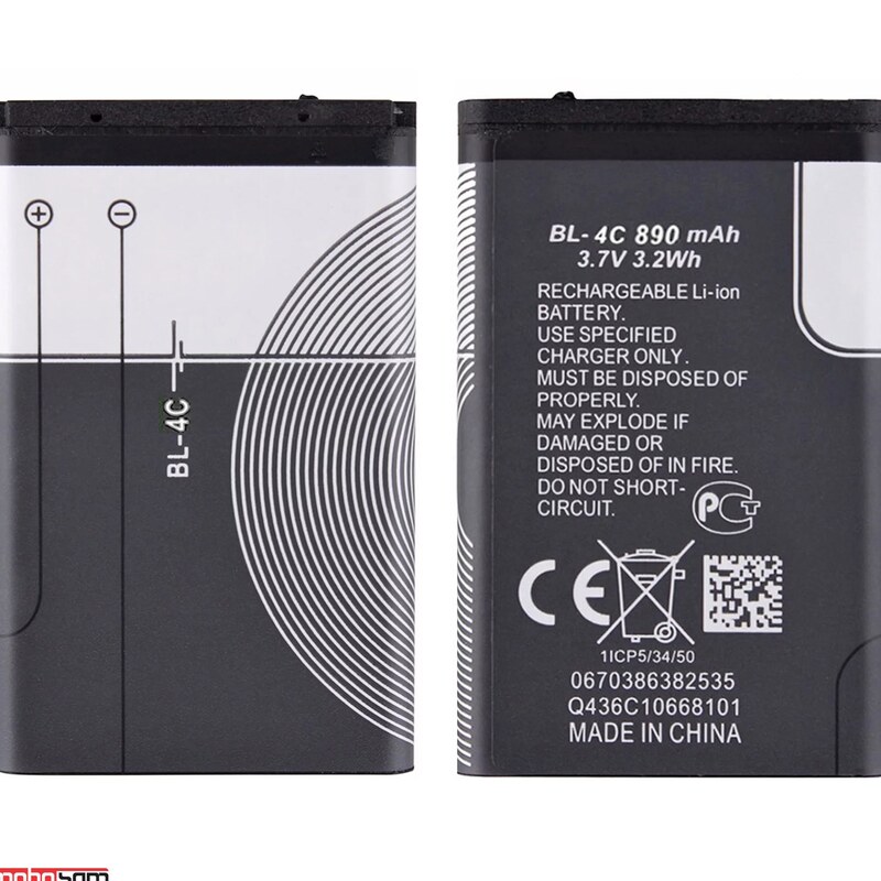 باتری نوکیا مدل BL 4C ظرفیت 890 میلی آمپر ساعت   Nokia BL 4C 890mAh Battery