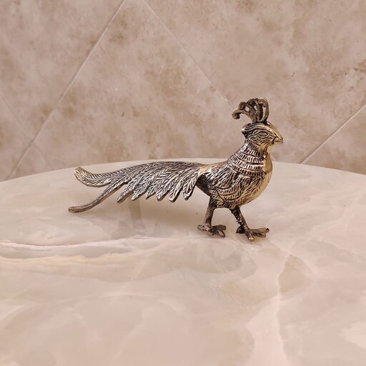 مجسمه برنجی مدل طاووس دم کشیده کد 2042 (مجسمه برنزی)
