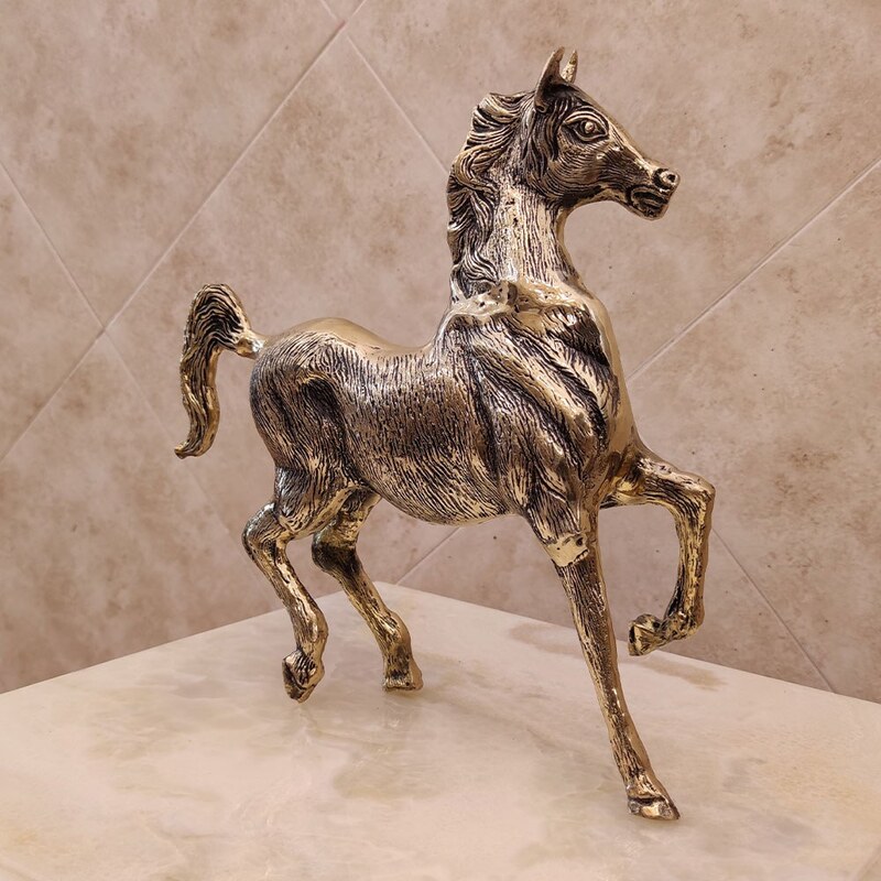 مجسمه برنزی دکوری حیوانات مدل اسب دونده کد 2611 ( مجسمه برنجی )