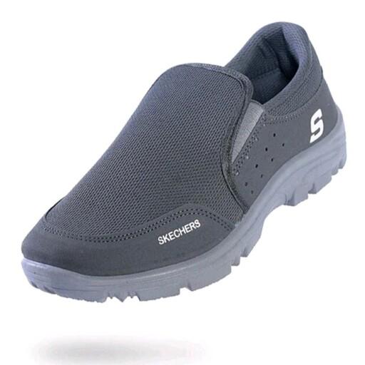 کفش پیاده روی مردانه اسکیچرمدل چکاوک رنگ طوسی مناسب پیاده روی روزمره قیمت اقتصادی سایز40تا45