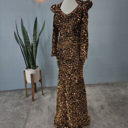 لباس مجلسی مزونی مخمل پولکی مدل چکاوک سایزبندی 36 الی 48 رنگبندی ژورنال-لباس مجلسی بلند مخمل-ماکسی مجلسی مخمل پولکی