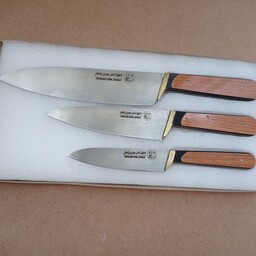 ست 3 تایی 3 سایز چاقوی آشپزخانه حیدری دسته کائوچو.