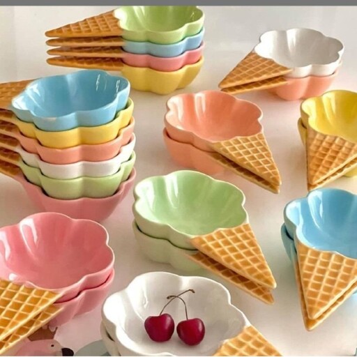 بستنی خوری باریز مدل بستنی قیفی 6تایی
