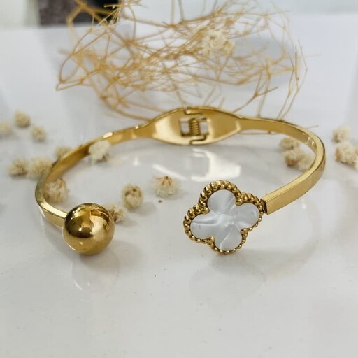 دستبند ونکلیف استیل با روکش طلایی