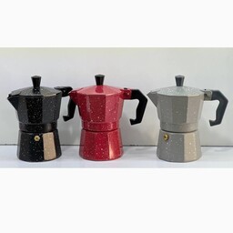 قهوه جوش 3 کاپ مارک موکا در سه رنگ توسی،مشکی و قرمز