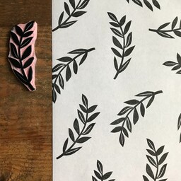 مهر دستساز طرح برگ مناسب زیبا کردن کاغذ کادو  پارچه و بسته بندی