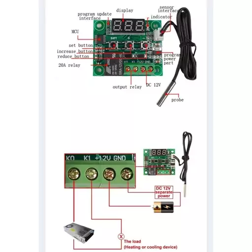  ماژول  ترموستات و  دما سنج دیجیتال (سری جدید کیفیت عالی)  دماسنج 