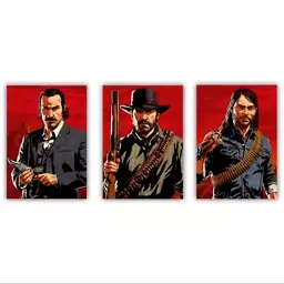 تابلو شاسی مدل بازی Red dead redemption 2 سایز 28 در 40 کد 44 مجموعه سه عددی