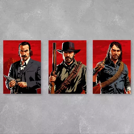 تابلو شاسی مدل بازی Red dead redemption 2 کد 44 مجموعه سه عددی