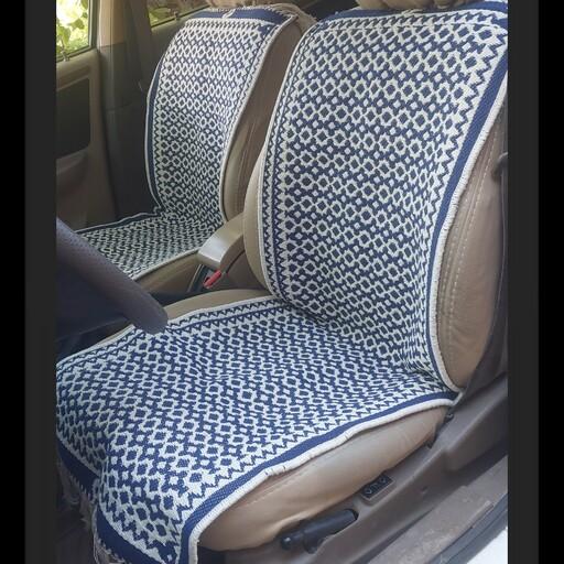 روکش زیلو  قالیچه ای و محافظ پنبه ای صندلی خودرو گل نرگس 