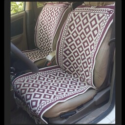 روکش زیلو  قالیچه ای و محافظ پنبه ای صندلی خودرو  طرح لوزی 