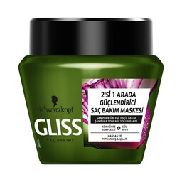 ماسک مو 2 در 1 گلیس GLISS سبز مدل Guclendirici حجم 300 میلی لیتر 