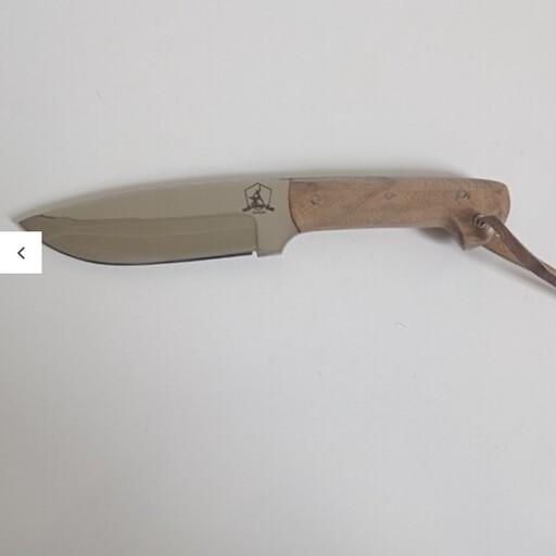 چاقو زنجان دسته چوبی بند چرمی طبیعت گردی براق آینه ای با کیفیت عالی


