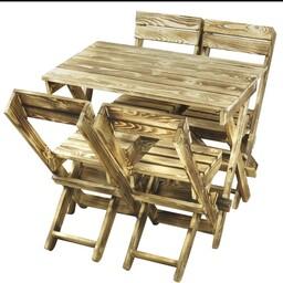 میز صندلی چوبی تاشو کد302
