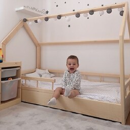 تخت خواب  کودک و نوزاد روستیک دکور مدل خانه