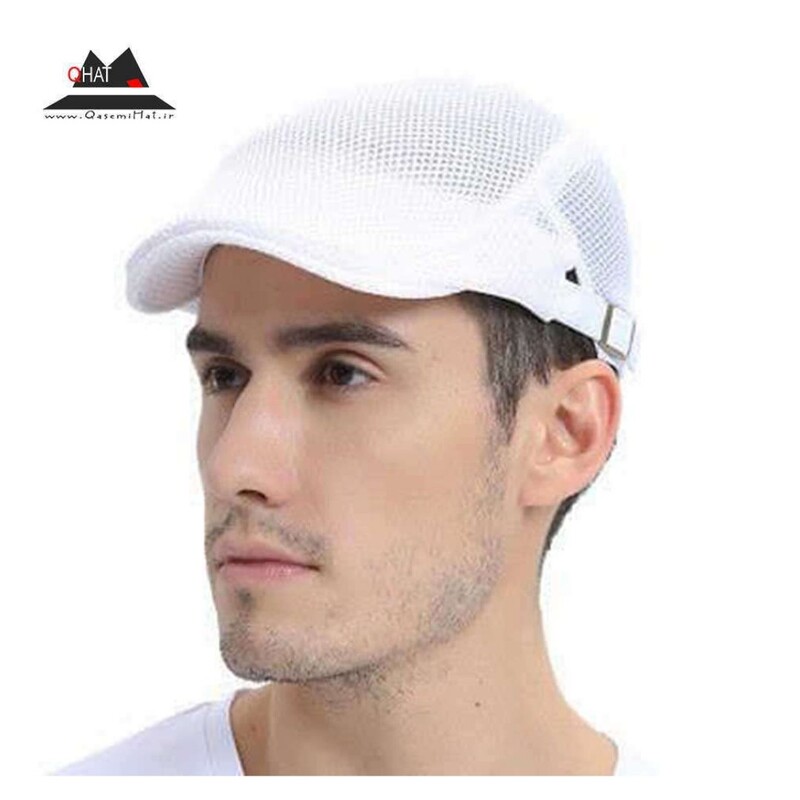 کلاه کپ تخت تابستانی مردانه توری سفید