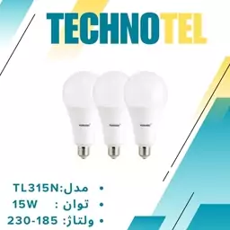 لامپ حبابی 15 وات TL315N تکنوتل