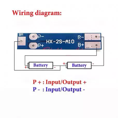 ماژول شارژ و دشارژ BMS باتری لیتیومی 2 سل 5 آمپر