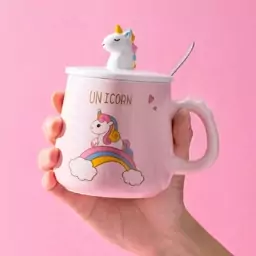 ماگ سرامیکی یونیکورن (تک شاخ) درب دار  UNICORN