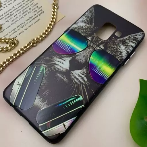 قاب گوشی Galaxy A8 Plus سامسونگ دور ژله ای طرح فانتزی گربه کد 76462