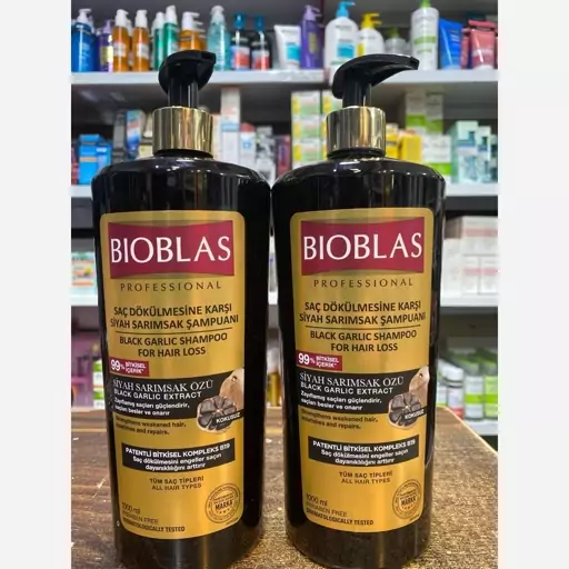 شامپو بیوبلاس Bioblas ضد ریزش حاوی عصاره سیر سیاه مدل Black Garlic Extract