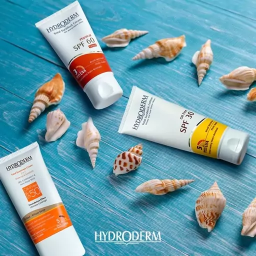 کرم ضد آفتاب SPF60 رنگ بژ روشن هیدرودرم مناسب پوست های خشک و حساس 50 میلی لیتر