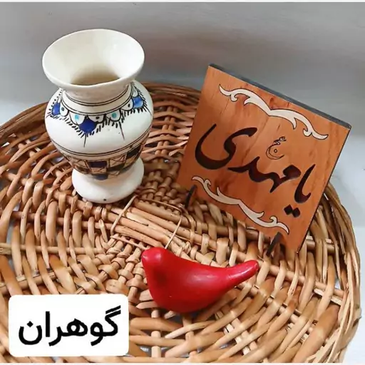 ست رومیزی مذهبی با گلدان و مجسمه لعابی