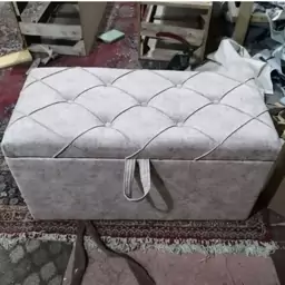 پاف دو نفره باکسدار جنس چرم و پارچه دارای رنگبندی (پس کرایه)