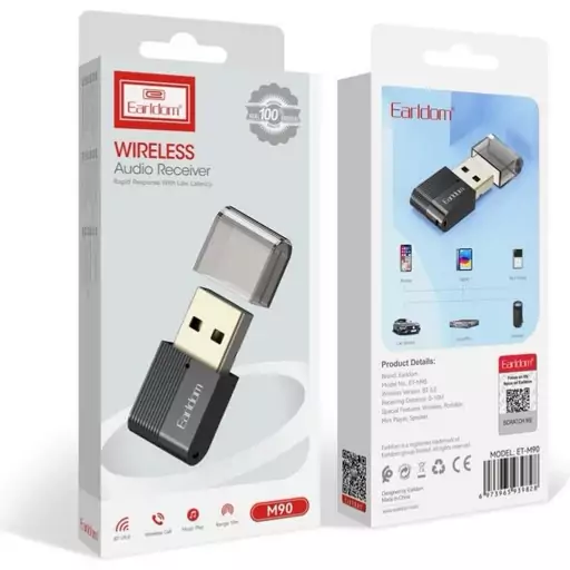 دانگل بلوتوثی موزیک خودرو و سیستم های صوتی ارلدام مدل Earldom bluetooth dongle ET-M90 (ارسال رایگان سریع)