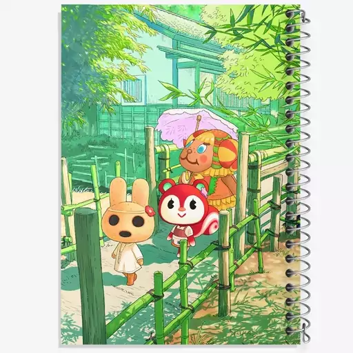 دفتر مشق 100 برگ خندالو طرح بازی انیمال کراسینگ (Animal Crossing) کد 32677