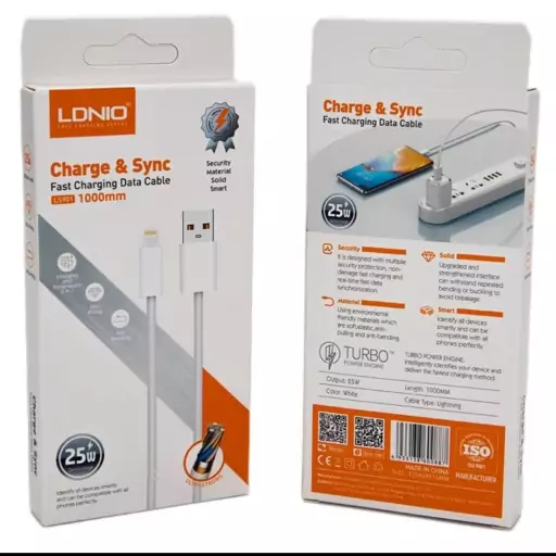 کابل USB به لایتینگ الدینیو مدل LDNIO LS901 FAST CHARGING