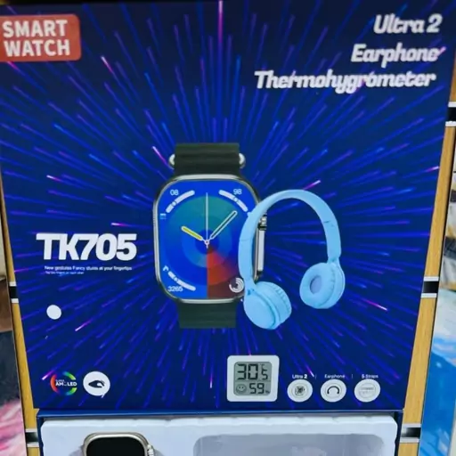 پک ساعت هوشمند مدل  TK705 Ultra2+هدفون