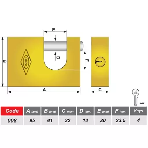 قفل کتابی 950 کامپیوتری کد 008 گیرا