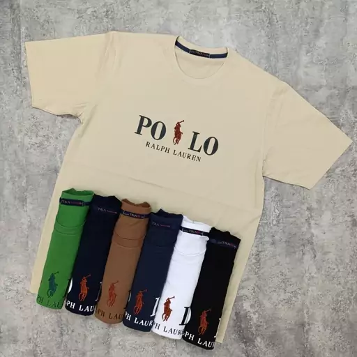 تیشرت مردانه POLO سایز بزرگ یقه گرد نخی 