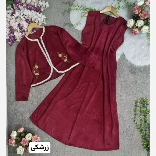 کت سارافون زنانه مخمل گلدوزی شده 