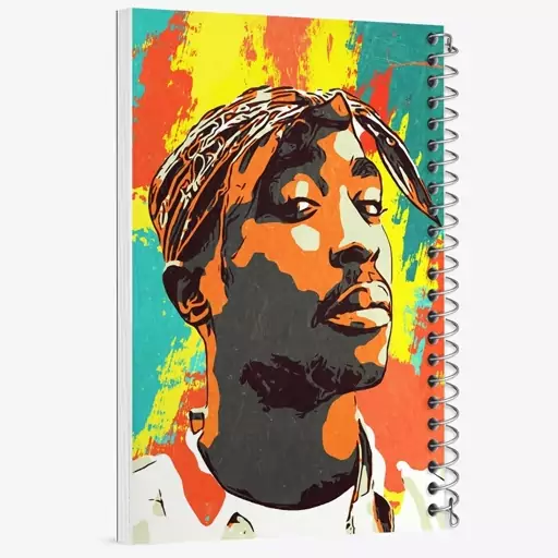 دفتر مشق 100 برگ خندالو طرح توپاک شکور (Tupac Shakur) کد F1817